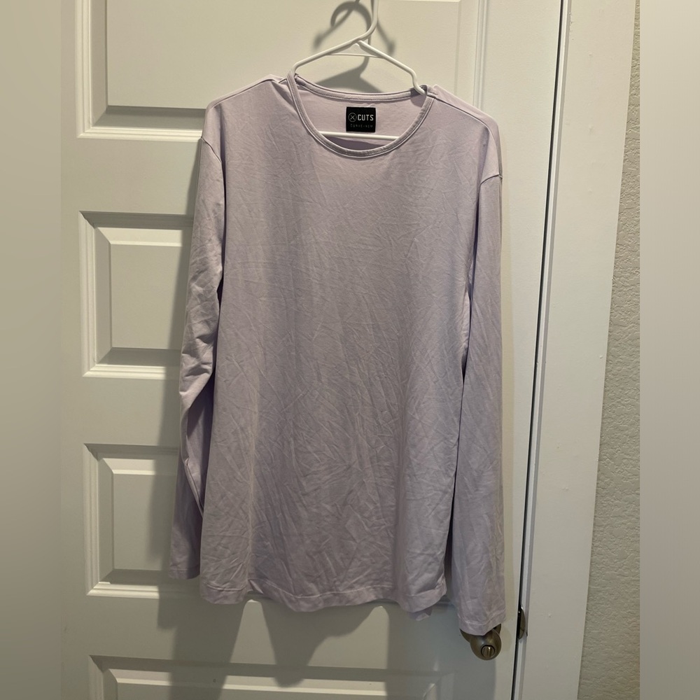 CUTS curve hem men long sleeves slim fit Tshirt XXL